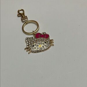 Hello Kitty Rhinestone Keychain/ Handbag Clip